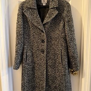 Worthington Black and White Wool Pea Coat